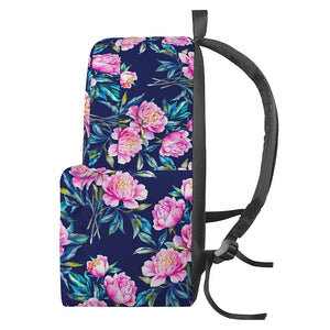 Pink Peony Floral Flower Pattern Print Backpack