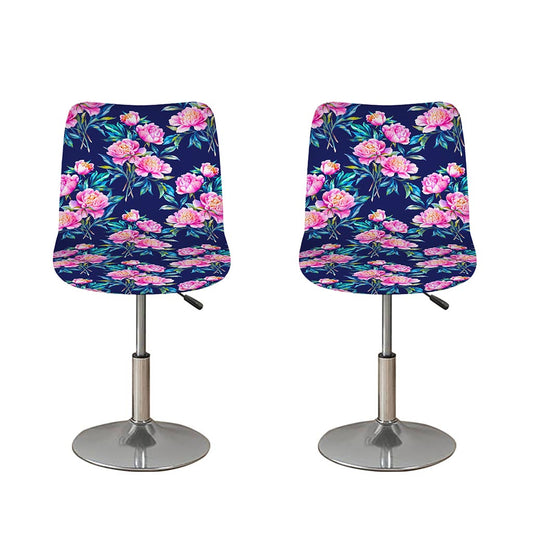 Pink Peony Floral Flower Pattern Print Bar Stool Covers