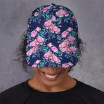 Pink Peony Floral Flower Pattern Print Baseball Cap