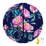 Pink Peony Floral Flower Pattern Print Basketball