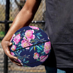 Pink Peony Floral Flower Pattern Print Basketball