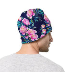 Pink Peony Floral Flower Pattern Print Beanie