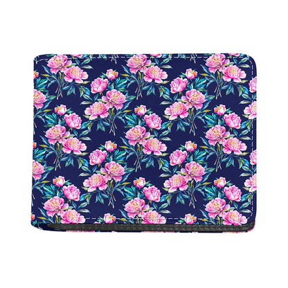 Pink Peony Floral Flower Pattern Print Bifold Wallet