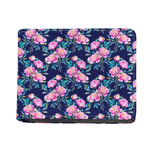 Pink Peony Floral Flower Pattern Print Bifold Wallet