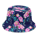Pink Peony Floral Flower Pattern Print Bucket Hat