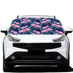 Pink Peony Floral Flower Pattern Print Car Windshield Snow Cover
