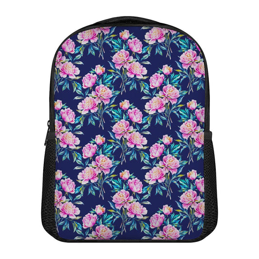 Pink Peony Floral Flower Pattern Print Casual Backpack