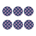 Pink Peony Floral Flower Pattern Print Coaster Set