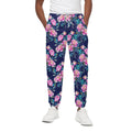 Pink Peony Floral Flower Pattern Print Cotton Sweatpants