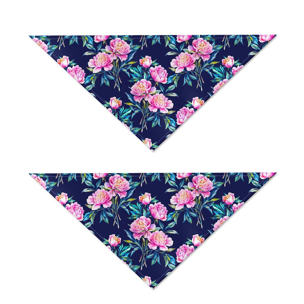 Pink Peony Floral Flower Pattern Print Dog Bandana