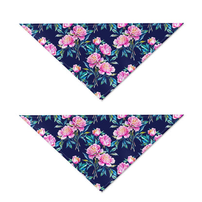 Pink Peony Floral Flower Pattern Print Dog Bandana