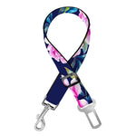 Pink Peony Floral Flower Pattern Print Dog Seat Belt