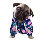Pink Peony Floral Flower Pattern Print Dog Zip Up Hoodie