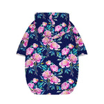 Pink Peony Floral Flower Pattern Print Dog Zip Up Hoodie