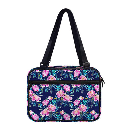 Pink Peony Floral Flower Pattern Print Double Strap Bible Bag
