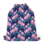 Pink Peony Floral Flower Pattern Print Drawstring Bag