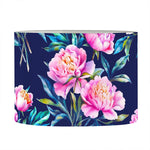 Pink Peony Floral Flower Pattern Print Drum Lamp Shade