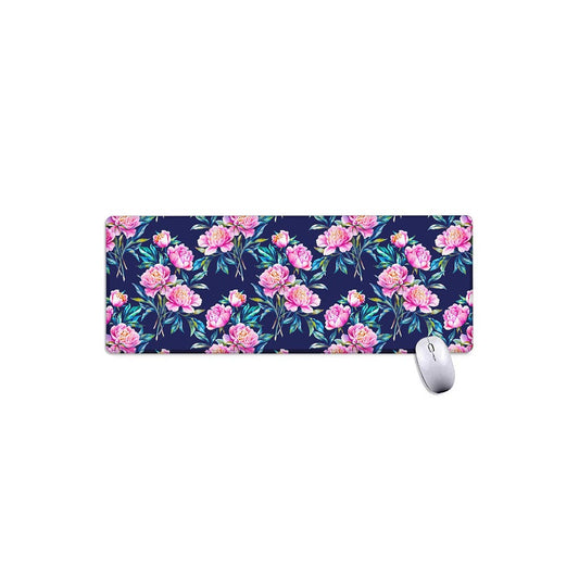 Pink Peony Floral Flower Pattern Print Extended Mouse Pad