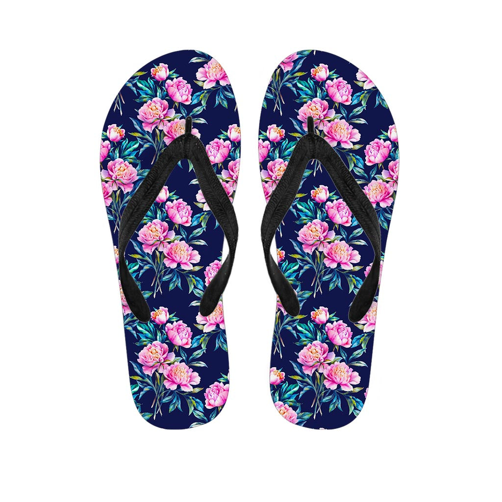 Pink Peony Floral Flower Pattern Print Flip Flops