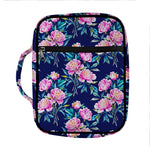 Pink Peony Floral Flower Pattern Print Front Pocket Bible Bag