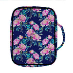 Pink Peony Floral Flower Pattern Print Front Pocket Bible Bag