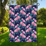 Pink Peony Floral Flower Pattern Print Garden Flag