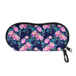 Pink Peony Floral Flower Pattern Print Glasses Case