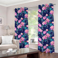 Pink Peony Floral Flower Pattern Print Grommet Curtains