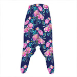 Pink Peony Floral Flower Pattern Print Hammer Pants