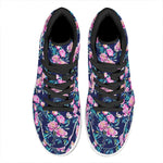 Pink Peony Floral Flower Pattern Print High Top Leather Sneakers