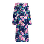 Pink Peony Floral Flower Pattern Print Hooded Bathrobe