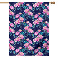 Pink Peony Floral Flower Pattern Print House Flag