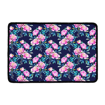 Pink Peony Floral Flower Pattern Print Kitchen Mat