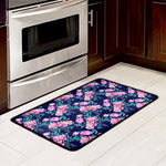 Pink Peony Floral Flower Pattern Print Kitchen Mat