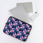Pink Peony Floral Flower Pattern Print Laptop Sleeve