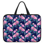 Pink Peony Floral Flower Pattern Print Laptop Sleeve With Handle