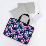Pink Peony Floral Flower Pattern Print Laptop Sleeve With Handle
