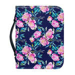 Pink Peony Floral Flower Pattern Print Leather Bible Cover