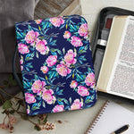 Pink Peony Floral Flower Pattern Print Leather Bible Cover