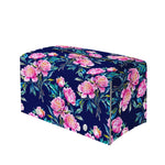 Pink Peony Floral Flower Pattern Print Leather Tissue Box Cover