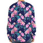 Pink Peony Floral Flower Pattern Print Long Sleeve Baseball Jersey