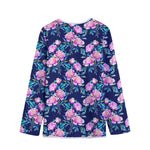 Pink Peony Floral Flower Pattern Print Long Sleeve Short Coat