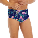 Pink Peony Floral Flower Pattern Print Men's Briefs