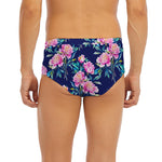 Pink Peony Floral Flower Pattern Print Men's Briefs
