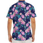 Pink Peony Floral Flower Pattern Print Men's Deep V-Neck Shirt