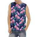 Pink Peony Floral Flower Pattern Print Men's Fitness Tank Top