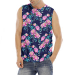 Pink Peony Floral Flower Pattern Print Men's Fitness Tank Top