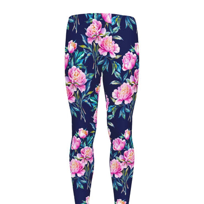 Pink Peony Floral Flower Pattern Print Men's leggings