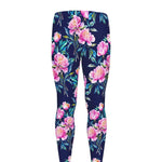Pink Peony Floral Flower Pattern Print Men's leggings