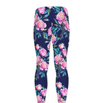 Pink Peony Floral Flower Pattern Print Men's leggings